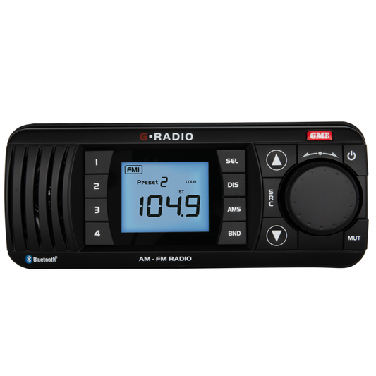GME Bluetooth AM/FM Marine Stereo - White & Black