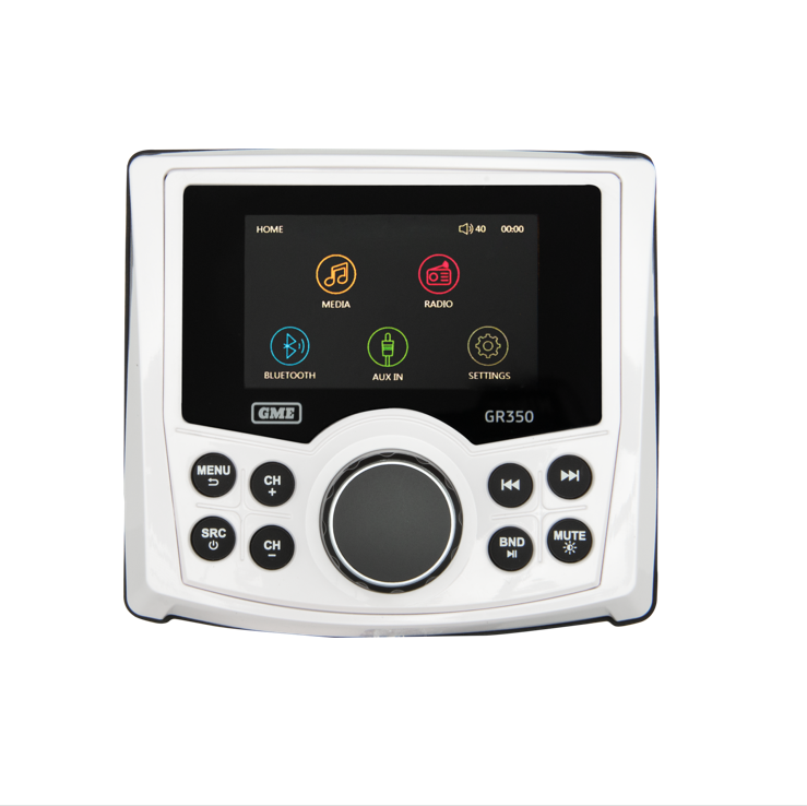 GME Bluetooth AM/FM Marine Stereo - White & Black