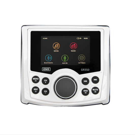 GME Bluetooth AM/FM Marine Stereo - White & Black