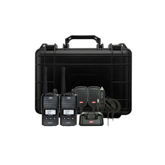 GME TX6165TP 5/1 Watt IP67 UHF CB Handheld Radio & Accessories - Twin Pack