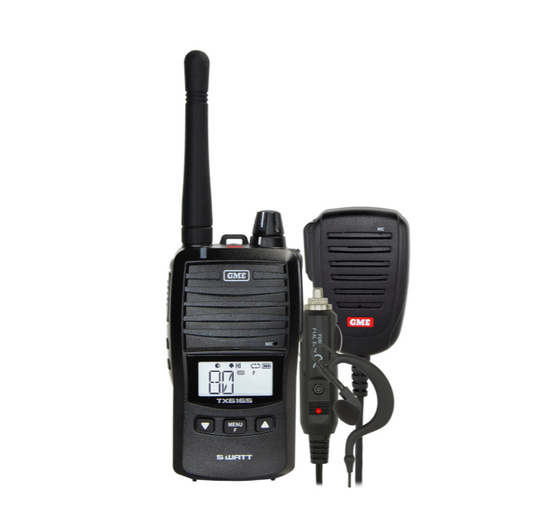 GME 5/1 Watt UHF CB Handheld Radio including Accessories - TX6165