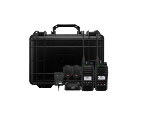 GME TX6600STP 5 Watt IP67 UHF CB Handheld Radio & Accessories - Twin Pack