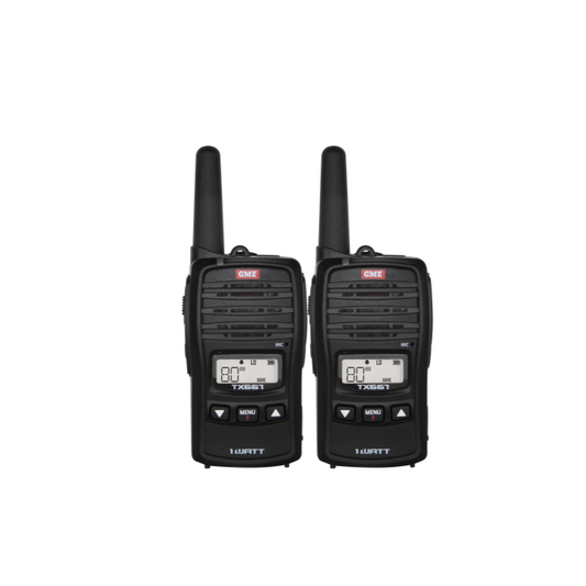 GME 1 Watt UHF CB Handheld Radio - Twin Pack - TX667TP