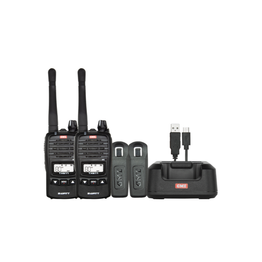 GME 2 Watt UHF CB Handheld Radio - Twin Pack - TX677TP