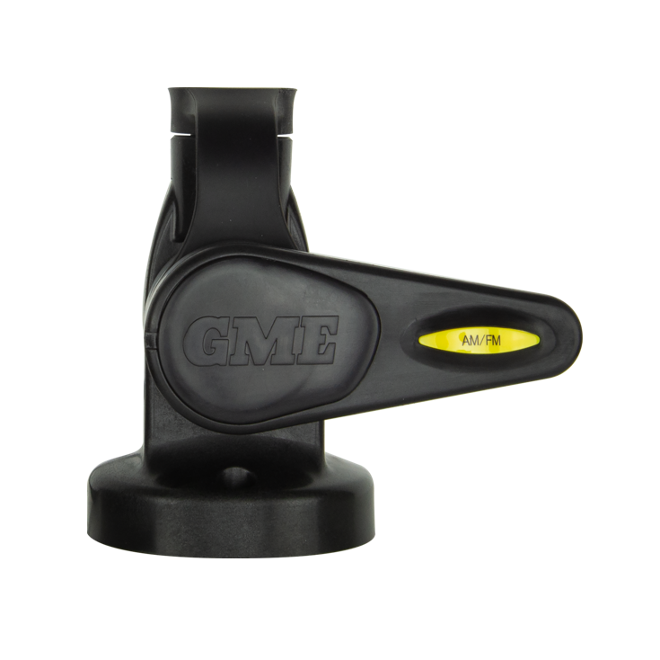 GME Single Swivel Round Antenna Base - Suit AW36xx Whips - White & Black